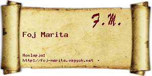 Foj Marita névjegykártya